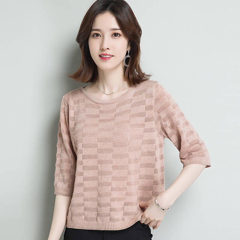 Comfortable Loose Openwork Sweater Autumn Sweater Women's Wild Women's Round Neck Sleeve