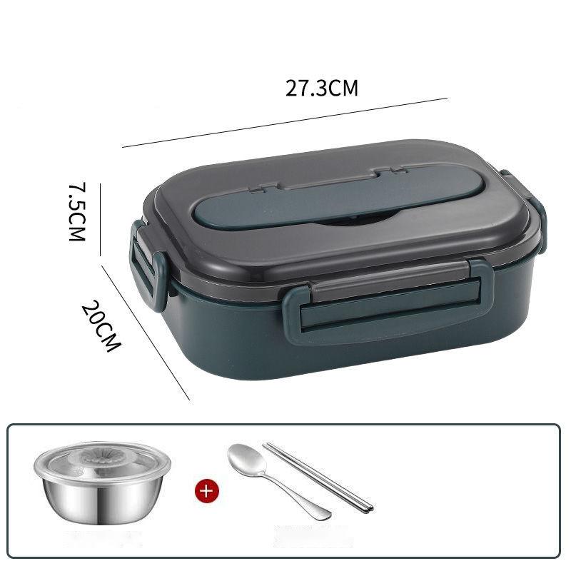 304 Stainless Steel Insulated Lunch Box Microwave Student Bento Box Leak-proof Single Compartment Lunch Box for Office Workers