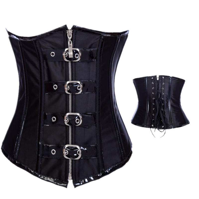 Brown Steampunk Corset Steam Punk Corsets Women Outwear Boned Bustier Metal Locks Gothic Gorset Sexy