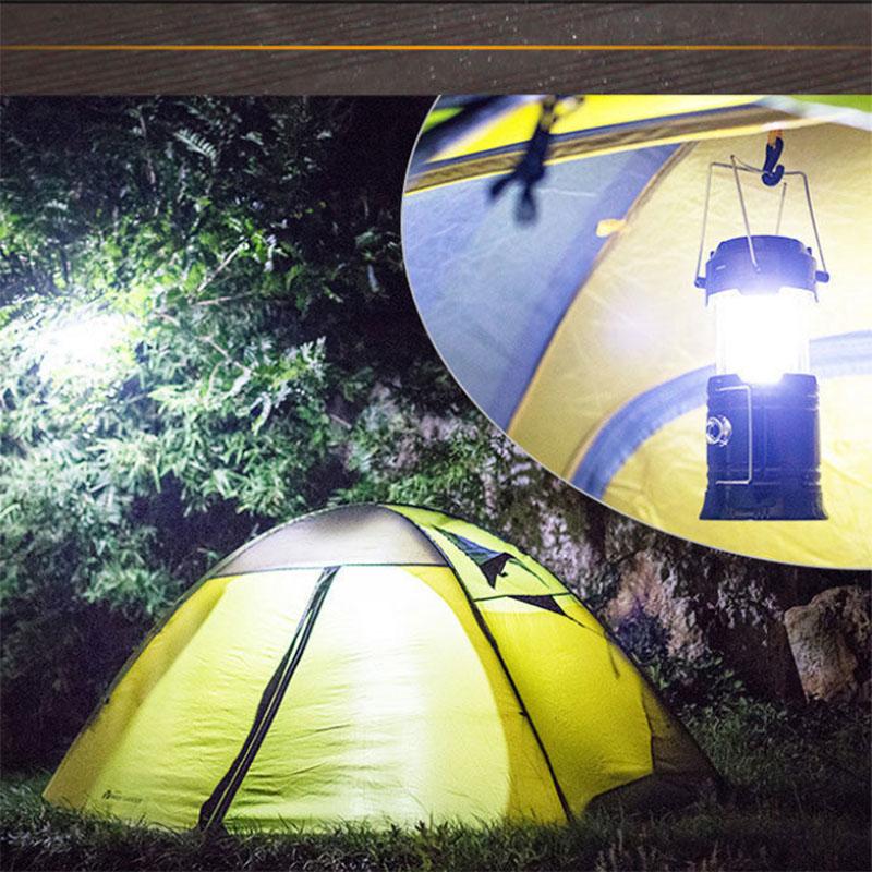 4 In 1 Rechargeable Solar LED Light Camping Light Portable Outdoor Survival Tent Light Retractable Hand Light Searchlight (Can Charge The Phone)