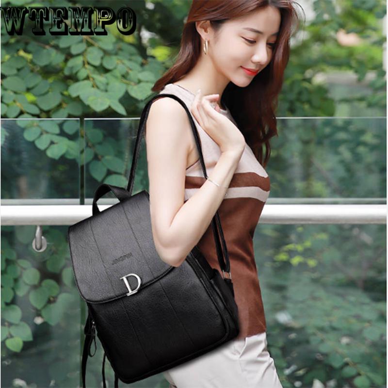 Backpacks Leather Women Backpack Business Rucksack Travel School Bag for College Casual