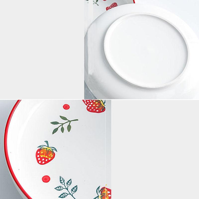 Hand-painted Deep Dish Soup Plate Underglaze Ceramic Rice Plate Household Fruit Salad Plate Simple Japanese Style