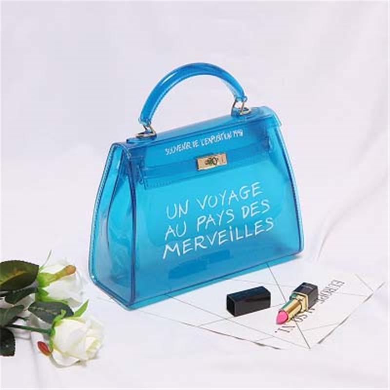 Bags For Women 2019 Clear Transparent Pvc Bag Jelly Shoulder Bag Beach Letter Candy Women Cro