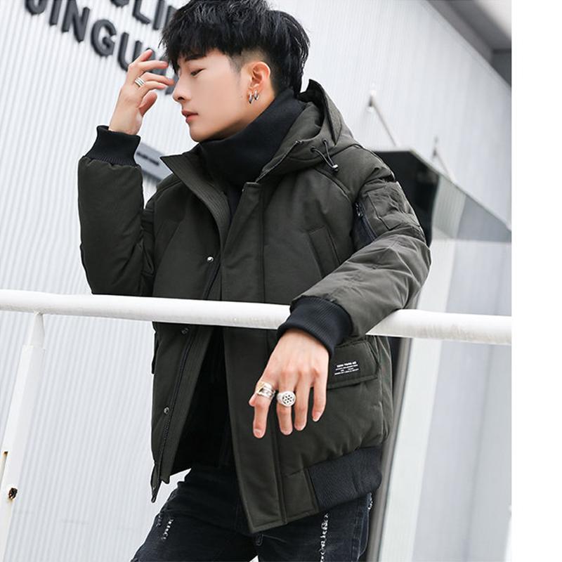 Fashionable Men's Winter Jacket Loose Casual Youth Hooded Cotton Jacket Korean Trend Parker Clothing