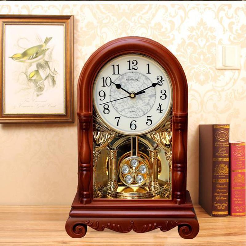 Table Clocks Pendulums Living Room Retro Silent Clocks Chinese Old-fashioned Pendulum Clocks Large Timekeeping European-style Clocks