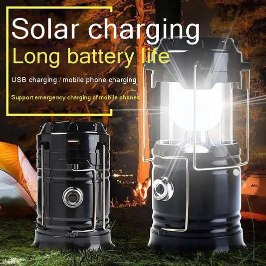 4 In 1 Rechargeable Solar LED Light Camping Light Portable Outdoor Survival Tent Light Retractable Hand Light Searchlight (Can Charge The Phone)