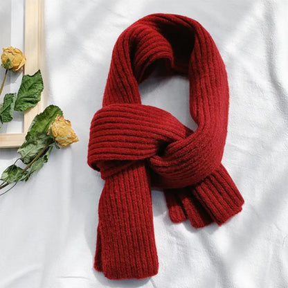 Small Scarf Female Winter Solid Color Wool Knitted Bib Korean Male Wild Winter Bib