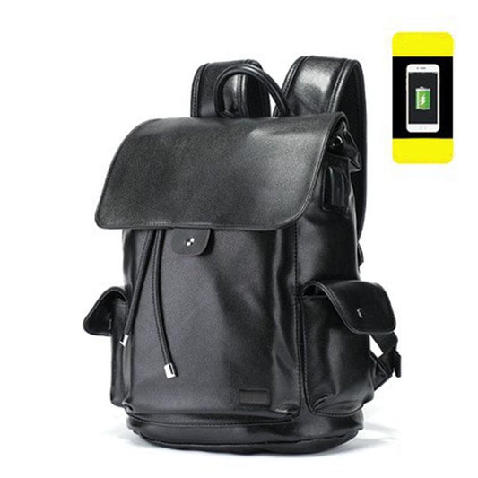 Student USB Backpack Men Waterproof Large Capacity Flip Pumping Outdoor Sports Travel Luggage Bag