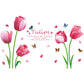 Pink tulip bedroom living room TV background wall porch shop decoration self-adhesive wall stickers