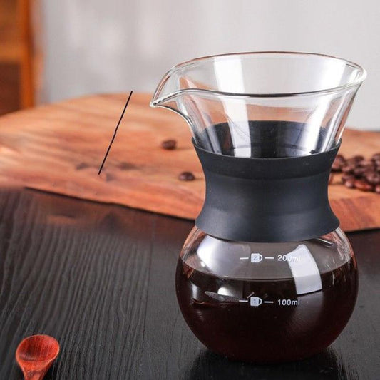 High Temperature Resistant Glass Hand Coffee Maker Sharing Pot Household Set Explosion-proof Hand Drip Filter Stainless Steel Filter