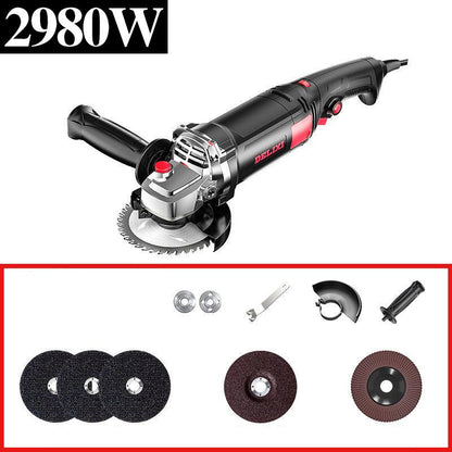 2980W 6-speed Powerful Angle Grinder Set Handheld Electric Grinder Wired Polishing Machine Cutter