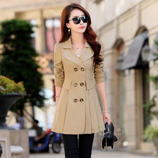 Windbreaker Large size Woolen coat Spring and Autumn Large Size Woman's clothing Long sleeves