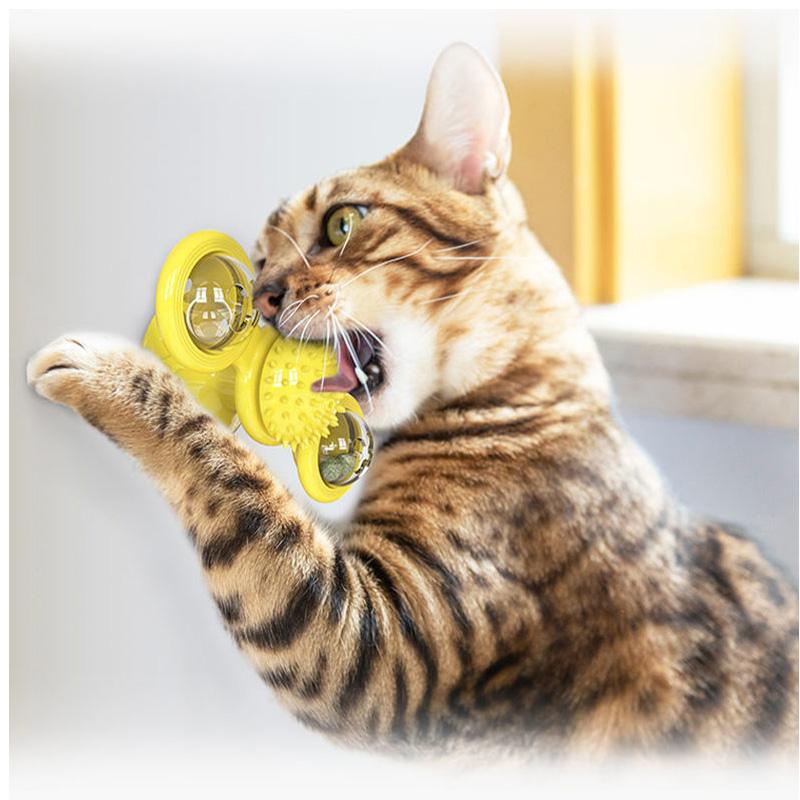 Rotating Cat Windmill Double Ball Turntable Cat Scratching Hair Artifact Cat Toy Pet Supplies