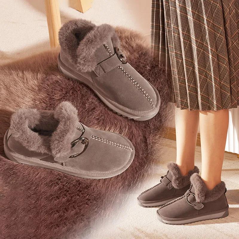 Snow Boots Women's Thickening Fashion Winter Plus Velvet Cotton Shoes Women's Outer Wear Non-slip Warm Shoes