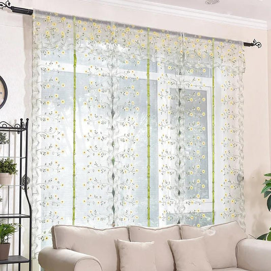 European-style Embroidered Curtains Blinds Lifting Curtains Children Fan-shaped Drawn Gauze Curtains Bedroom Bay Window Decorative Curtains