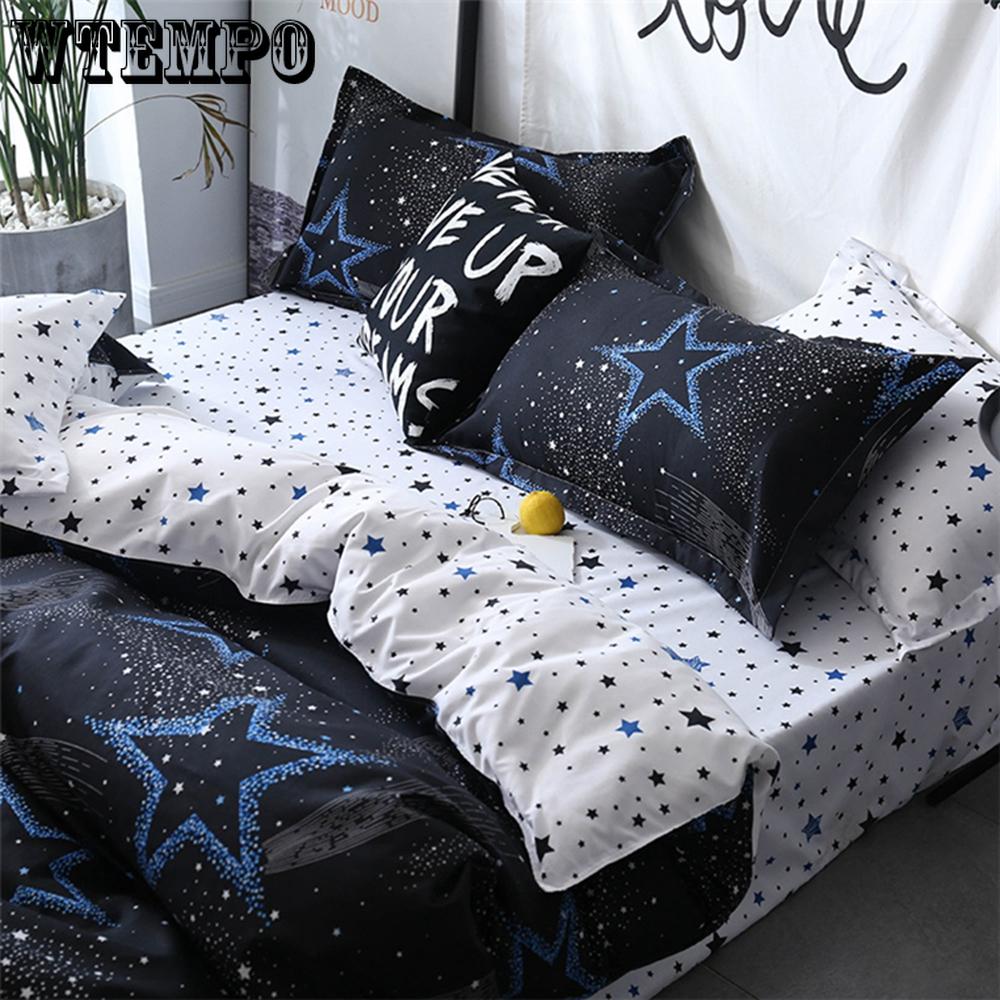 New Cartoon Simple Fashion Geometric Bedding 2/3pcs Stripes Set Bed Cover Sheet Duvet