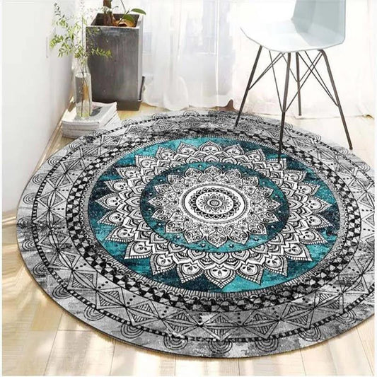 Classical Light Luxury Round Carpet Bed Bed Bed Bedside Hanging Basket Rocking Chair Lazy Sofa Living Room Non-slip Floor Mat 80*80cm/100*100cm