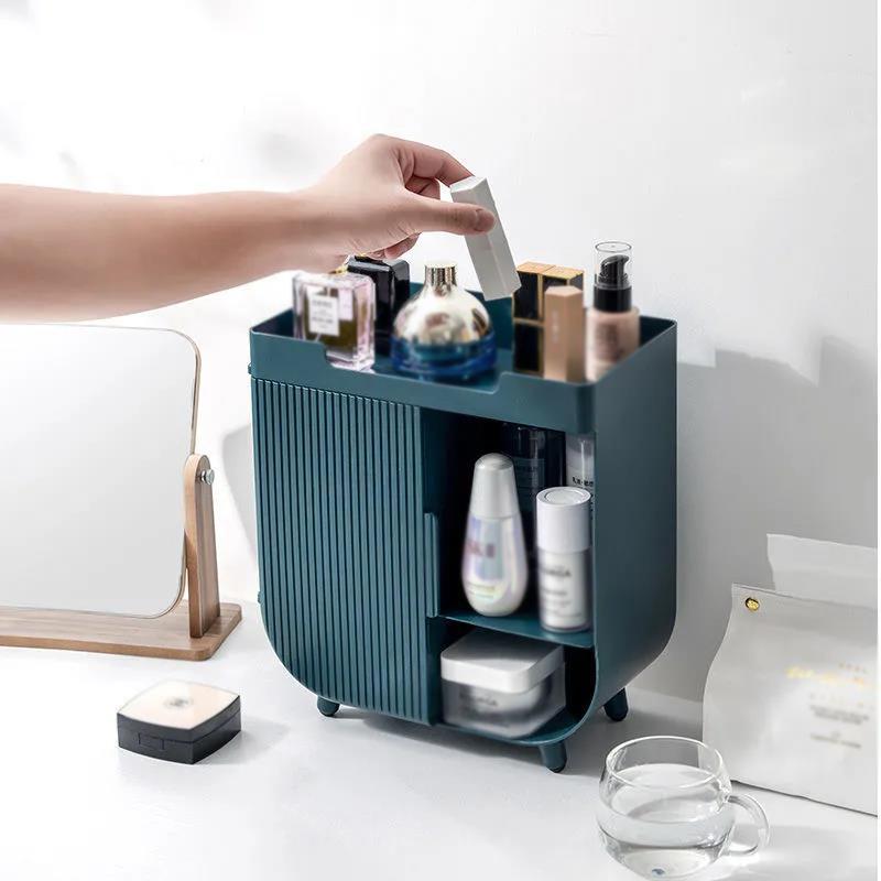 Fashion New Makeup Organizer Large Capacity Waterproof and Dustproof Bathroom Cosmetic Storage Box Desktop Beauty Storage Drawer