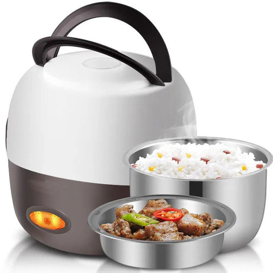 Insulation Lunch Box Double-layer Office Worker Stainless Steel Electric Heating Lunch Box Plugged Into Electric Heating Mini Rice Cooker