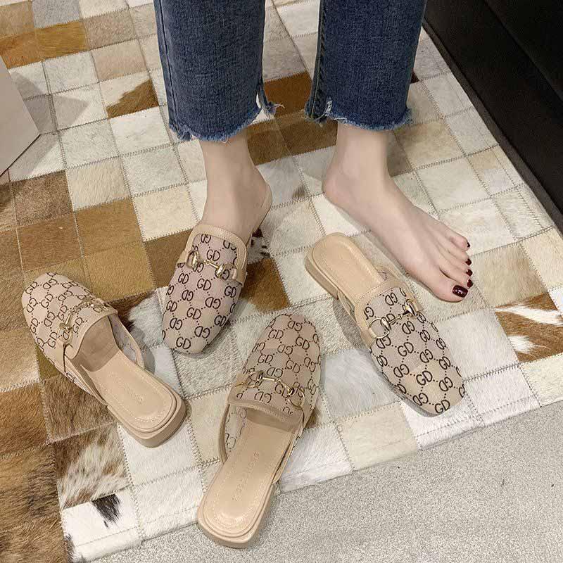 Plus Size 35-39 Summer Women Slippers Outdoor High Heels Bohemian Beach Wear-resistant Non-slip Office Lady Plat Mesh Sandals