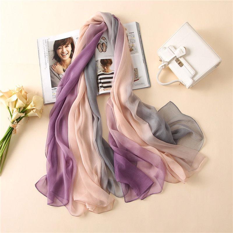 1PC 170*140cm Women Floral Print Scarf Silk-Satin Square Wrap Shawl Long Scarves