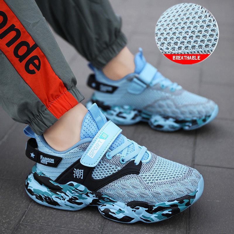 Children's Shoes Boys Summer and Autumn Flying Woven Breathable Mesh Sneakers Trendy Boys Big Children's Net Shoes