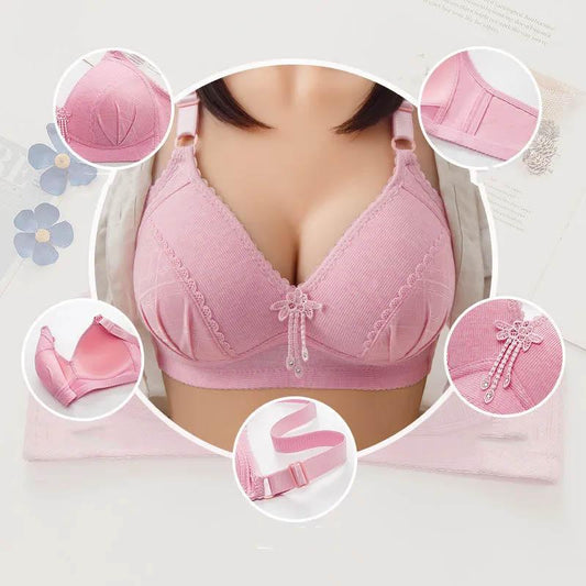 Women's Large Size Thin Underwear Anti-sagging Breast-free Bra Without Steel Ring Gathered Comfortable Breathable Bra