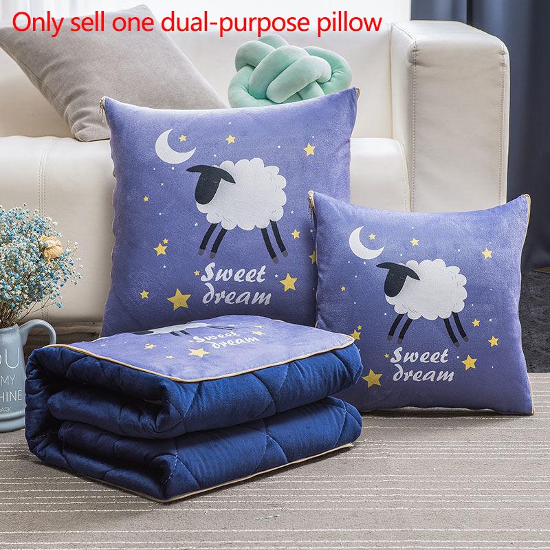 Winter Dual-use Pillow Variable Quilt Coral Fleece Home Sofa Pillow Car Warmth Artifact