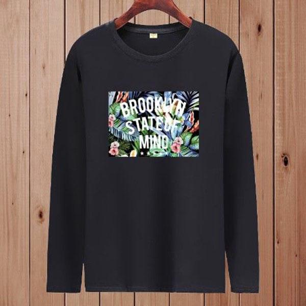 Men's Slim Clothing Spring and Autumn Long Sleeve T-Shirt Men's Round Collar Cotton Knit T-Shirt