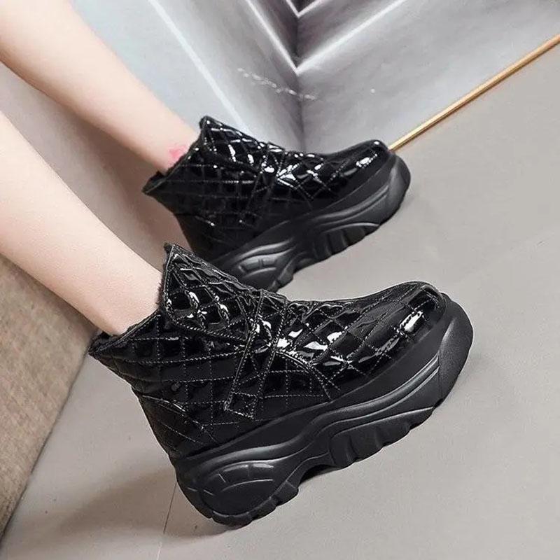 Winter Boots Velvet Thick-soled Platform Heightening Snow Boots Non-slip Women's Cotton Boots Waterproof Cotton Shoes