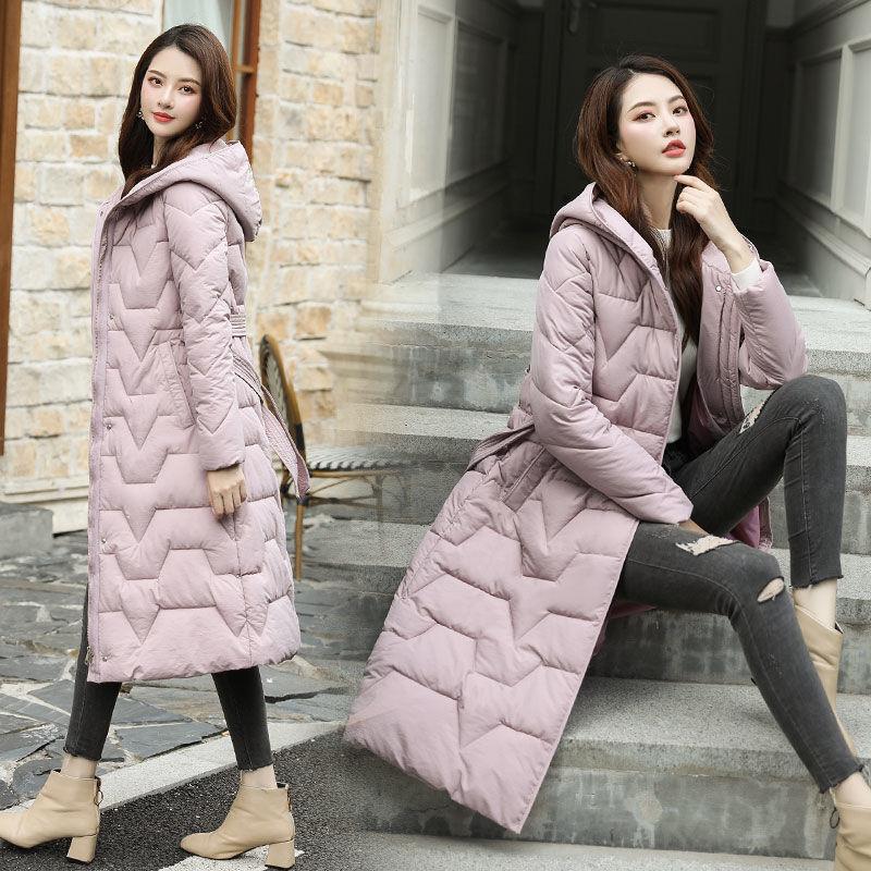 Winter Fashion Trend Slim Women Mid-length Korean Style Hooded Thick Warm Padded Jacket