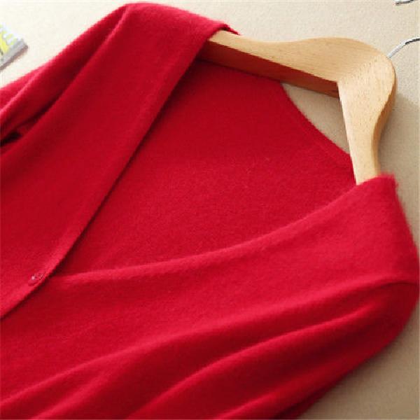 Cashmere Cardigan Women's Knit Sweater Long Sleeve Bottoming Shirt Loose Sweater Jacket