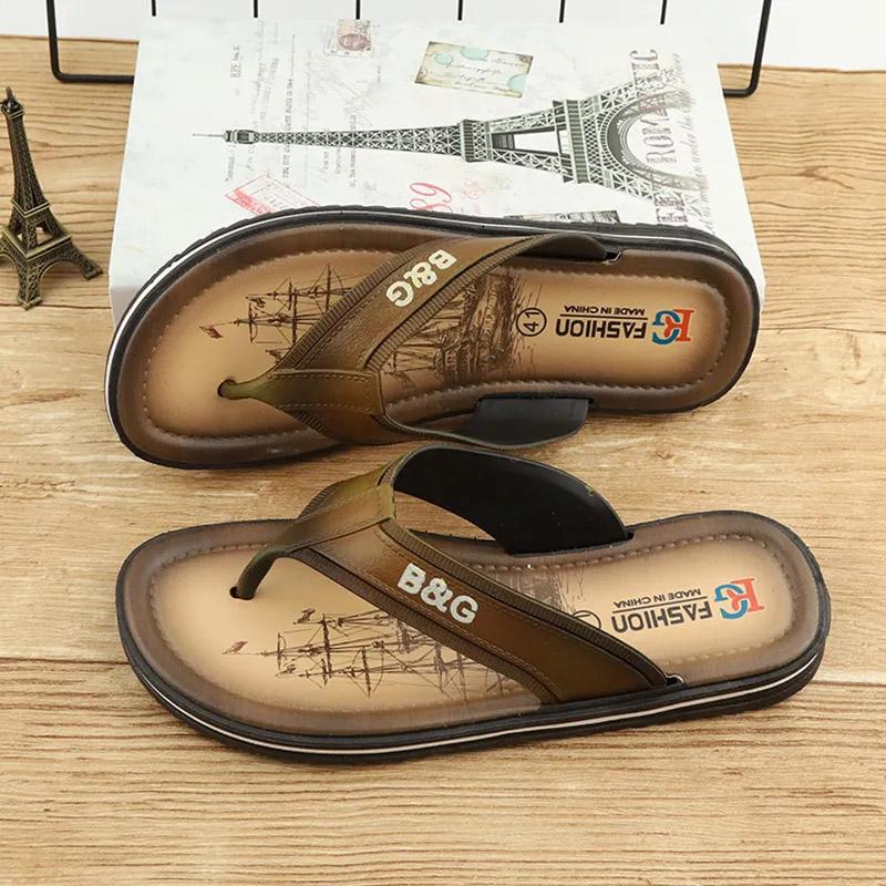 Men's Flip-flops Thick Bottom Non-slip Soft Bottom Slippers Personality Men's Sandals Fashion Outer Wear Beach Shoes Summer Casual Waterproof Slippers