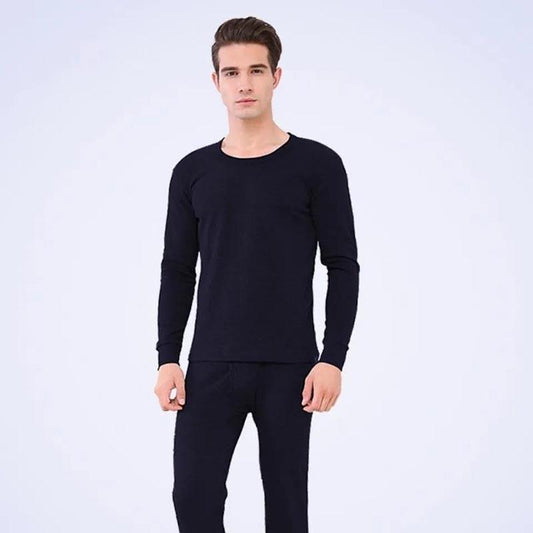 Winter Thickening and Velvet Men's Thermal Underwear Suit Round Neck Autumn Clothes Long Johns Tops and Pants