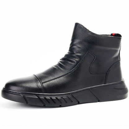 Martin Boots Spring and Autumn Leather Breathable High-top Casual Leather Shoes Men's Business British Style Leather Boots