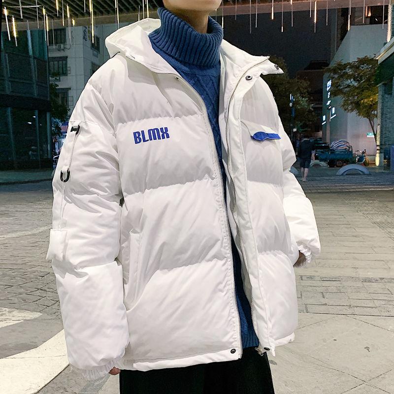 Winter Loose Men's Down Jacket Thick Warm Hooded Casual Printing Fashion Trend Youth Jacket