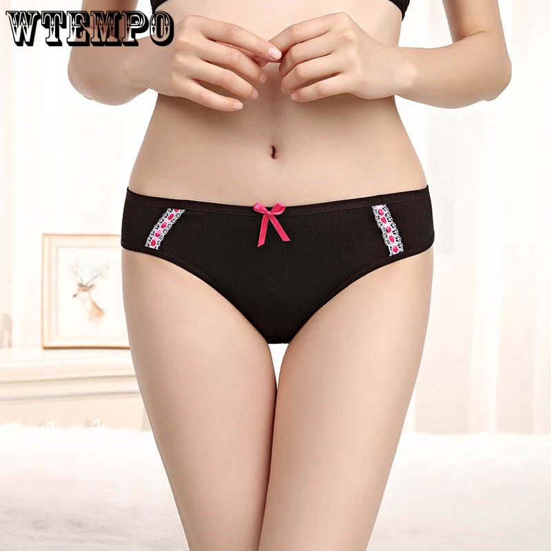 WTEMPO 6 Pcs/Lot Brand Ladies Underwear Women Panties Cotton Sexy Briefs Female Intimate Lingerie