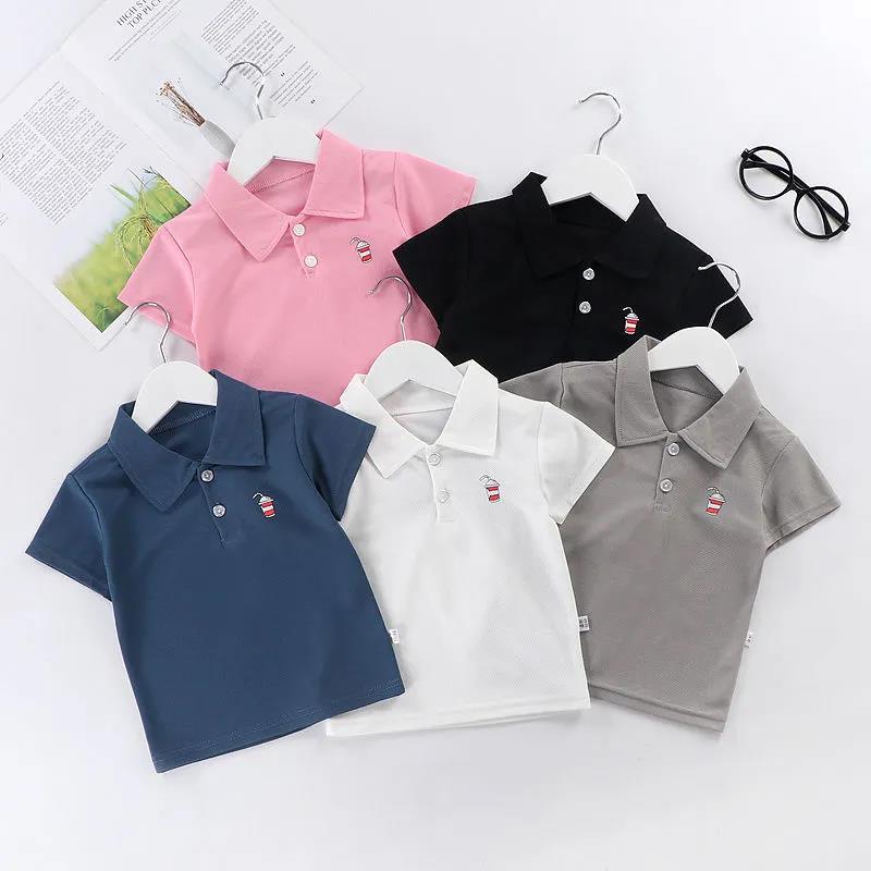 Boys Short-sleeved T-shirt Baby Polo Shirt Summer Coat Thin Section Children's Short-sleeved Lapel Baby Half-sleeved