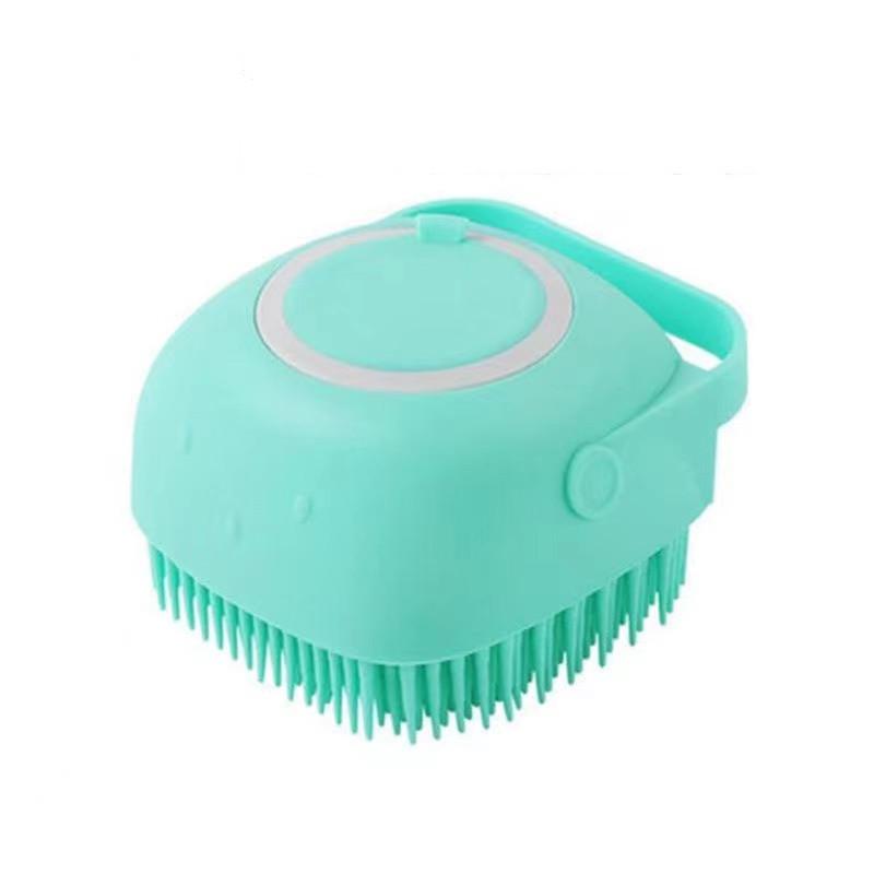 Pet Bath Brush Dog Bath Artifact Shampoo Bath Liquid Storage Cup Silicone Cat Puppy Bath Brush Pet Cat Dog Grooming Comb Hair Removal Massage Brush