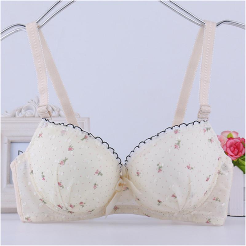 Underwear Women's Summer Thin Girls' Bras Have Steel Rings and Small Chests During The Development Period Underwear Is Light and Breathable