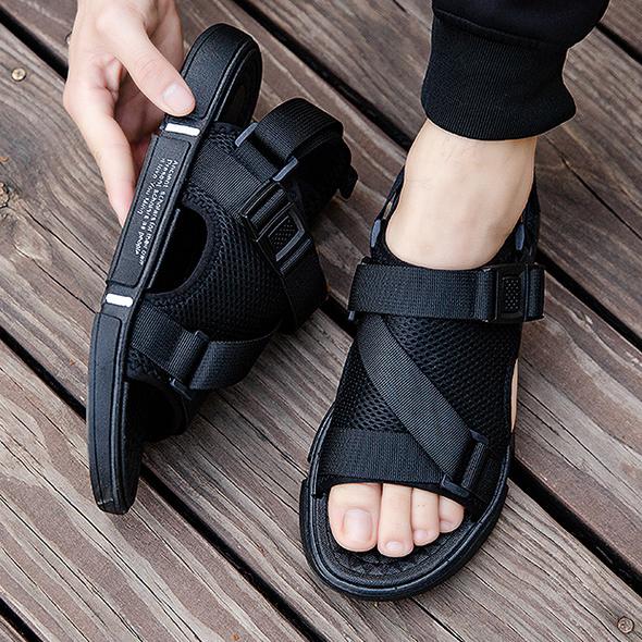 Men's Summer Casual Sandals Non-slip Breathable Black Slippers