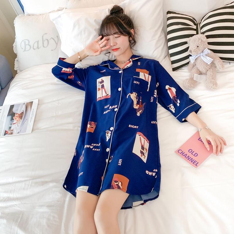 Pajamas Female Ice Silk Thin Sexy Nightdress Version of Imitation Loose Plus Size Pajamas