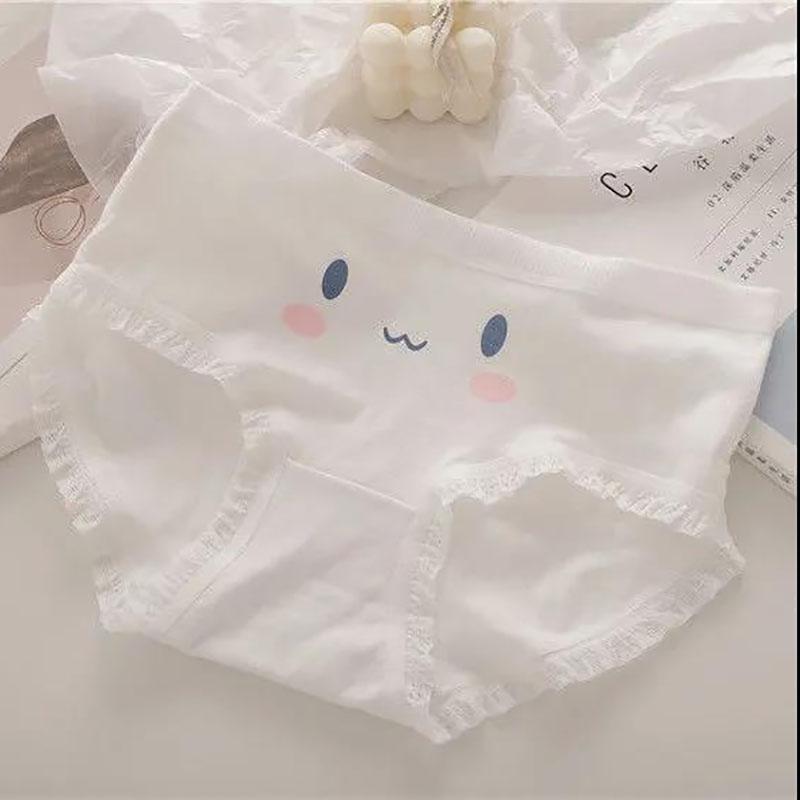 5 Pairs of Women's Plus Size Cotton Underwear Student Cartoon Breathable Cotton Crotch Underwear Girl Japanese Briefs