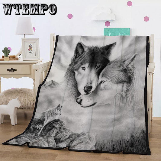 Art Print Wall Tapestry Polyester Carpet 3D Print Wolf Blanket Wall Decoration