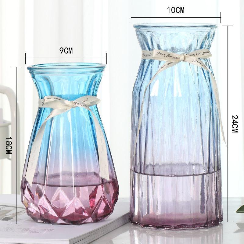 Creative Vase Glass Transparent Living Room Decoration Vase Nordic Simple Rich Bamboo Dried Flower Vase