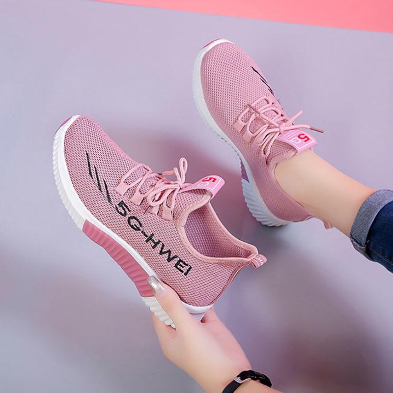 Spring and Autumn Sports Shoes Women's Lightweight All-match Casual Casual Breathable Soft-soled Running Shoes Sneakers