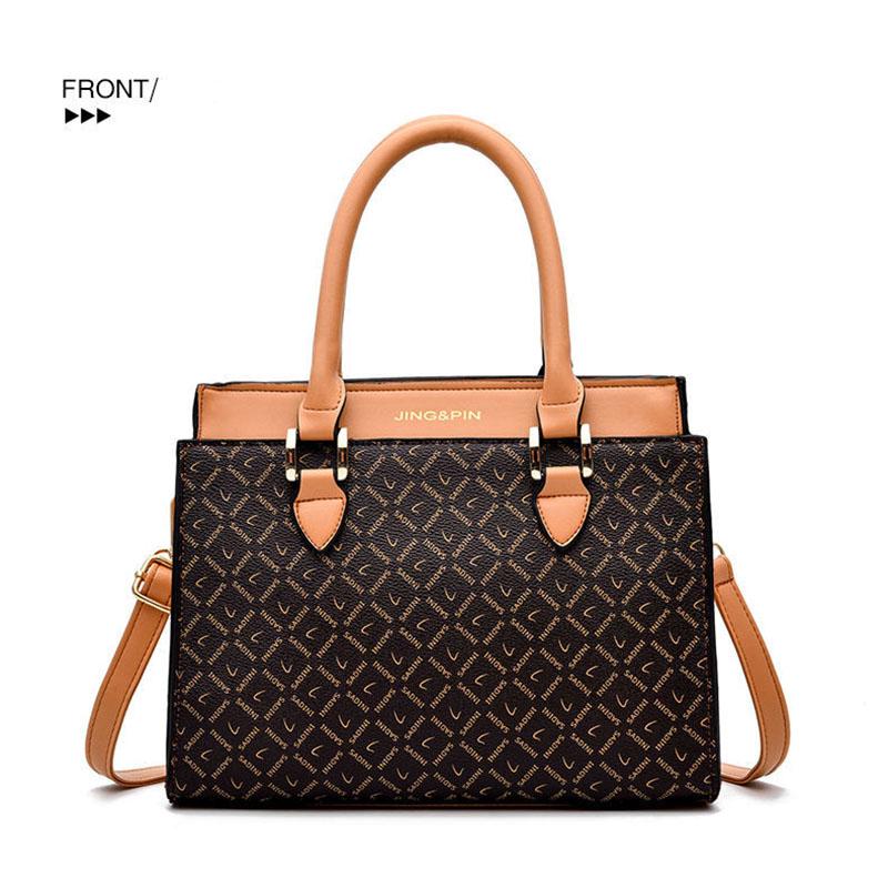 Personality Vintage Print PU Leather Handbags for Women Bags Luxury Top-Handle Bags Large Capacity Crossbody Bag