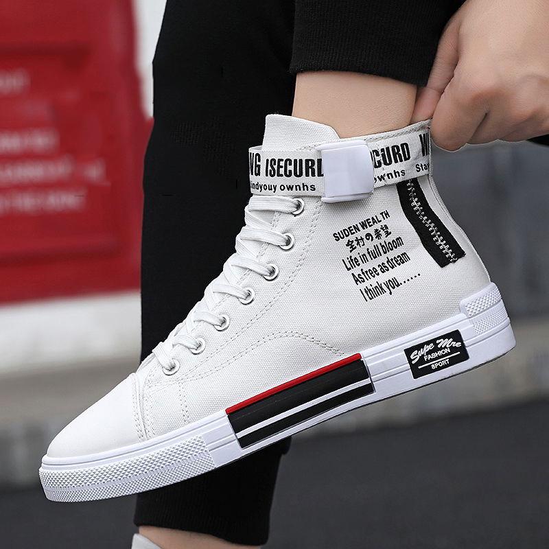 Trend shoes casual breathable high-top shoes men's large size shoes canvas shoes men