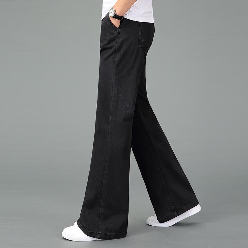 Mens Bell-Bottoms Jeans 60s 70s Flares Denim Pants Vintage Retro Wide Leg Trousers Slim Fit