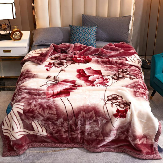 Double-layer Blanket Coral Fleece Blanket Thickening Warmth and Breathable Fleece Blanket Single Double Blanket Napping Blanket Sofa Blanket